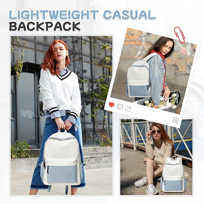 BJLFS Blue White Backpack for Women Men, Gym Backpack for Women Foldable Outdoor Weekender Gym Bag, Waterproof Sports Back Pack & Dance Yoga travel Bag