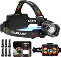 220000 Lux Bright Camping Headlamp Function 17 Modes Motion Sensor Adjustable Focus, More Than 95H Standby IP65 Waterproof, 125°Angle Head Lamp for Fishing Hiking Bike Hardhat