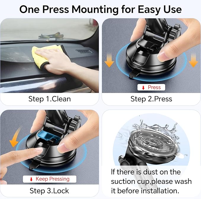GPS Suction Cup Mount for Garmin GPS Mount【Strong suction】Replacement GPS Dash Mount 17mm Ball Mount Long Dashboard Windshield Car Holder for Garmin Nuvi Drive Dezl RV Driveassist,GPS Holder for Truck