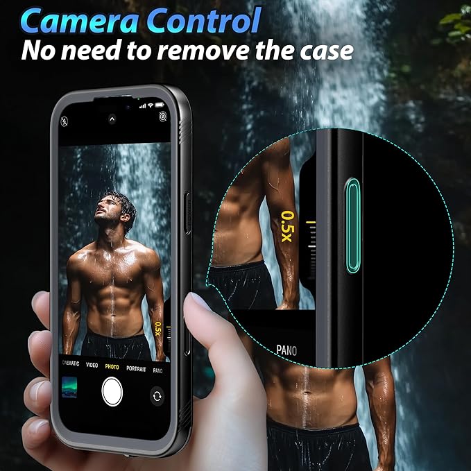 SPORTLINK for iPhone 17 Pro Max Case, IP68 Waterproof Military Protective Full Body Heavy Duty Shockproof 360 Sealed Dustproof with Camera Screen Protector Cover for i Phone 17 Pro Max 6.9" M/Black