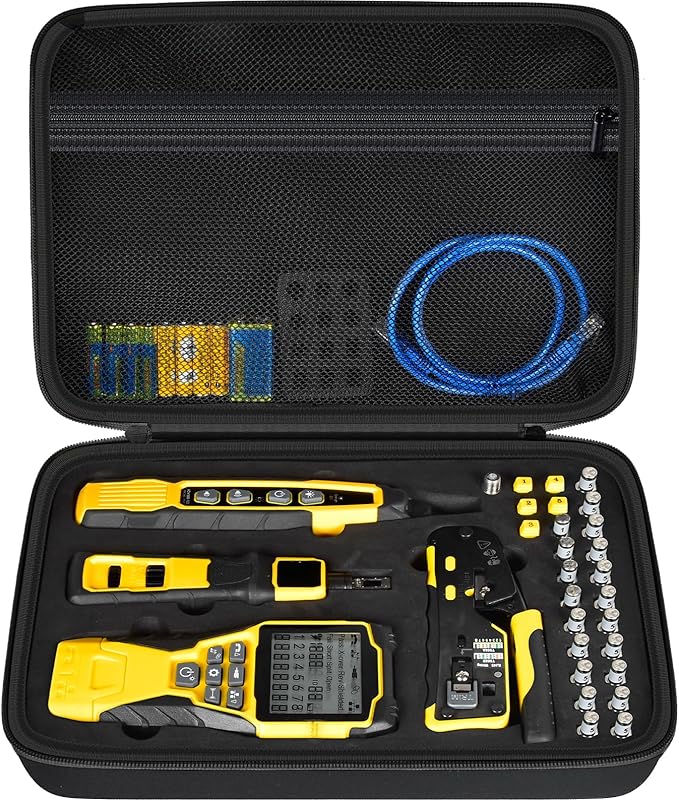 Case Compatible with Klein Tools VDV501-851 VDV500-123 VDV226-110 VDV427-300. Storage Carrying Travel Holder for Cable Tester for Scout Pro 3/ Tracer Probe/Wire Stripper and Accessories- All Black