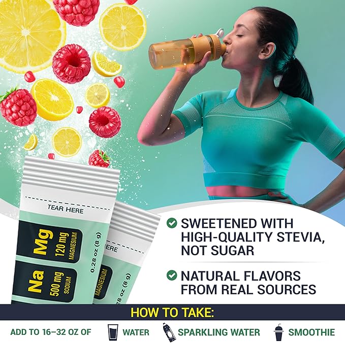 Dr. Berg Sports Hydration Electrolytes Powder w/More Salt (Pink Himalayan) - 30 Keto Electrolytes Powder Packets w/a Delicious Salty Raspberry & Lemon Flavor - Includes 1,000mg of Potassium