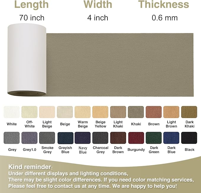 Gheeidau Canvas Repair Tape 4×70 Inch Waterproof Self-Adhesive Fabric Repair Patch for Repairing Boat Covers,Tents,Patio Umbrellas,Car Seats,Luggage,Sofas.(Khaki)