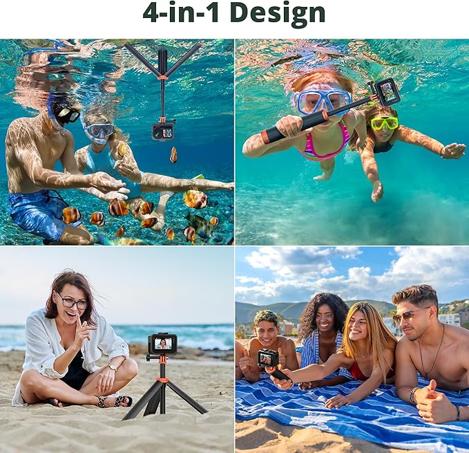 AKASO Floating Selfie Stick Tripod for Gopro Hero 13/12/11/10/ 9/Max/DJI Osmo Action/AKASO EK7000/Brave 4/Brave 7 LE/Brave 7 Action Camera Handle Mount Accessories