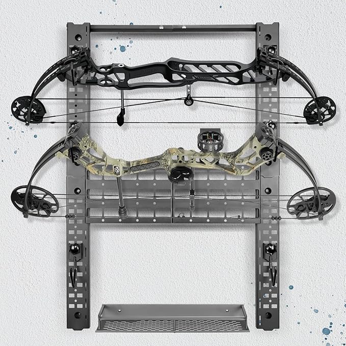 Adoreal Modularity Gun Wall Mount, Hold Up 120LBS Gun Rack for Wall with 6 Mounting J-Hooks, Rifle Shotgun Rack with Molle-Hole Hanging Plate 31.8" x 22" Tactical Gear Wall Mount Functional Mount