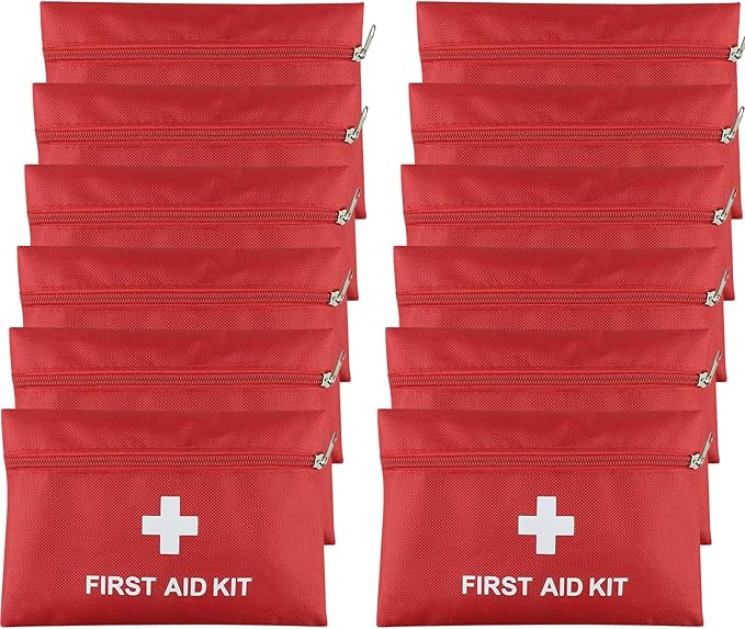 AOUTACC 12 Pack First Aid Kit Empty Bag, Travel Empty First Aid Kit Pouch Bag for Emergency at Home, Office, Car, Outdoors, Camping(Bag Only)