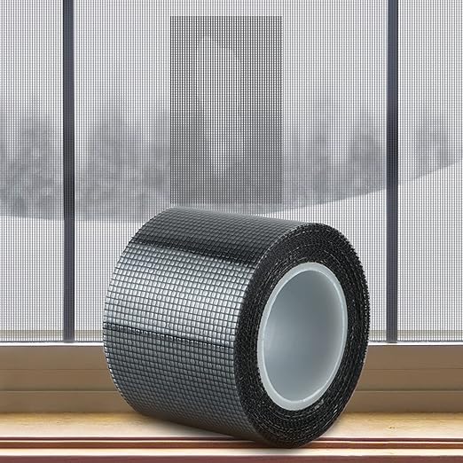 SANKEMU Window Screen Repair Kit 2 in X 16.5FT 3-Layer Strong Adhesive & Waterproof Tape Fiberglass Covering mesh, Repair for Window Screen and Screen Door tears Holes