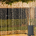 Solhice LED Curtain Lights Outdoor 40ft x10ft, 800 LED Plug in Hanging String Lights Indoor, Twinkle Lights Backdrop for Outside Backyard Patio Wedding Décor, Warm White (Not Connectable)
