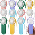 Sumind 12 Pcs Small Personal Portable Fan Mini Handheld Bulk 1 Speed Electric Cute Battery Powered for Neck Lash Makeup Women Men Travel Camping Indoor Outdoor Summer (Colorful)