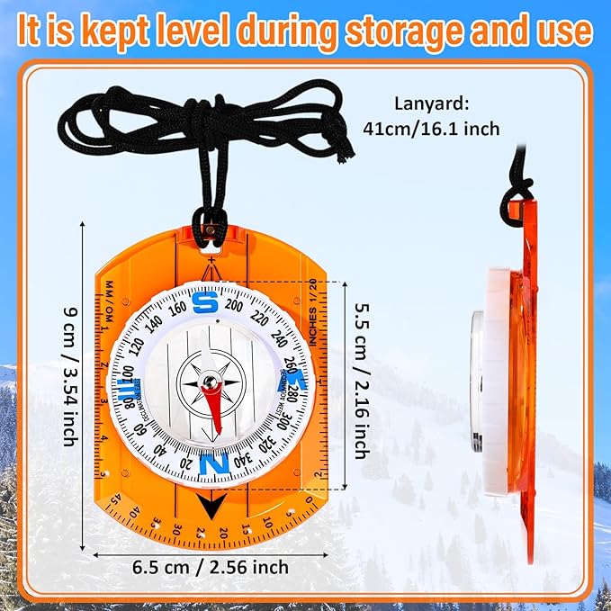 20 Pcs Acrylic Orienteering Compass Hiking Backpacking Survival Reliable Compass Advanced Scout Compasses Outdoor Gear for Map Reading Navigation Camping Survival Exploring