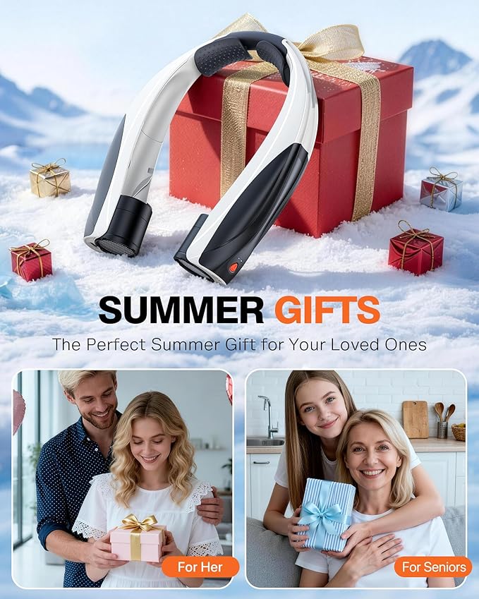 Portable Neck Fan - 6000mAh Battery Hands Free Personal Fan, 6 Speed Adjustable, Rechargeable & Wearable, Gift for Women Men, Office, Travel, Sports