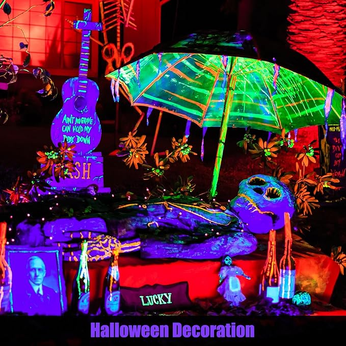 Brightown E26 Rechargeable UV Light Bulbs with Remote and Timer, 120V E26 Base UVA Level 385-400nm, Glow in The Dark for Blacklight Party, Body Pain, Halloween, Purple + UV Purple Mode, 2 Pack