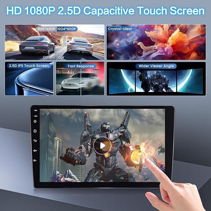 5Ghz WiFi [4Core+64GB] Android Car Radio for Jeep Compass Patriot 2010 2011 2012 2013 2014 2015 2016 Car Stereo, 10inch IPS Touchscreen with Wireless Carplay Android Auto Bluetooth GPS Backup Camera
