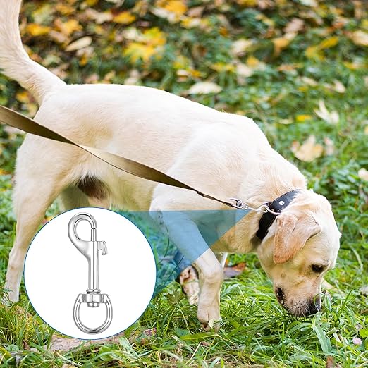 Kifmurase 50 Pcs Swivel Snap Hooks for Dog Leash, Heavy Duty 2.68 Inch Flag Clasp Single Ended Swivel Clip, Multipurpose Bolt Snap for Keychain Camera Trap Linking Pet Leash (Classic Style)