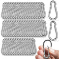 100 Pack M5 Spring Snap Hook Carabiner, Heavy Duty Galvanized Steel Quick Link Carabiner Clip, 200LBS Holding Capacity for Swing Hammock Travel Camping Fishing Hiking Gym Outdoor