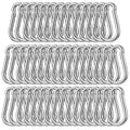 200PCS Spring Snap Hook Carabiner, 3/16" Galvanized Steel Snap Clip Hook, 2" Heavy Duty Quick Link Clip Keychain, 220LBS Holding Capacity Carabiner Clip for Camping Gym Outdoor, Door Leash & Harness