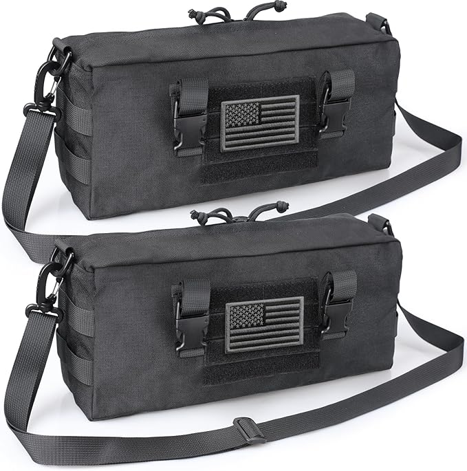 WYNEX Large Molle Pouch, Tactical Molle Bag Vertical Admin Pouch, Modular Utility Pouch Increment Side Pouch for Tactical Backpack Molle Rucksack Attachment, with Shoulder Strap For Use as Sling Bag