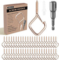 60 Pcs Rose Gold Eye Hooks Screw Heavy Duty,Ceiling Hooks for Hanging Plants,String Lights,Cup,Wind Chime,Bird Feeders. Plant Hanger Indoor&Outdoor