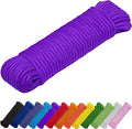 TECEUM Rope – 90 Feet x 1/4 Inch (7mm) – Purple – Strong All-Purpose Utility Rope – Camping, Crafting, Flag Pole, Indoor & Outdoor – Polypropylene Nylon Poly Lightweight Diamond Braided Cord