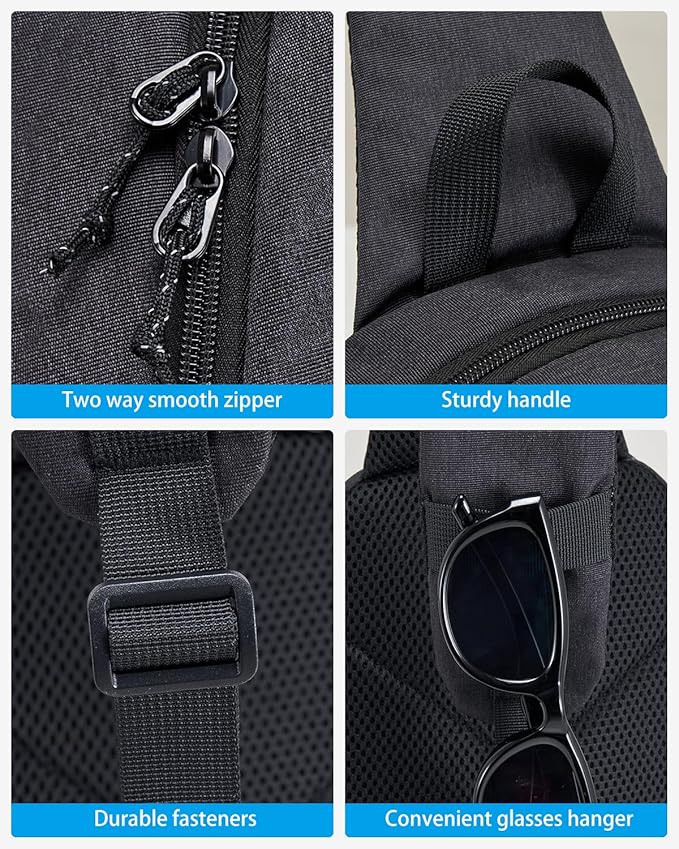 OIWAS Sling Bag Crossbody Backpack for Men, One Strap Backpack Hiking Daypack Chest Bag for Women