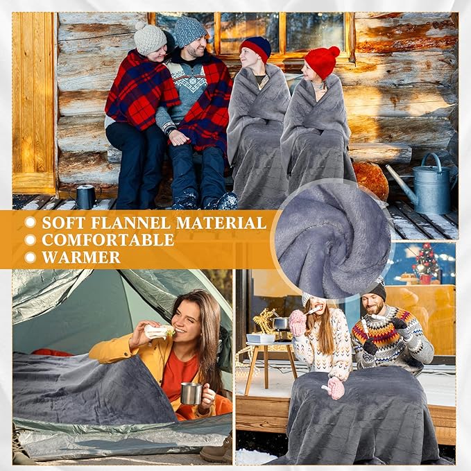 Riakrum 12v Car Heated Blanket 57"x43", Portable Electric Car Blanket with Storage Bag, Auto-Off Heat Control for Truck SUV Rv Winter Travel, Camping, Road Trips, Office, Gifts for Mother Day, Gray
