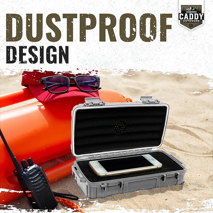 Waterproof Storage Case 1.2 L Capacity – Heavy-Duty Gear Box with Foam, Carabiner & Lanyard – Crushproof, Airtight Outdoor Container for Camping, Hiking, Fishing