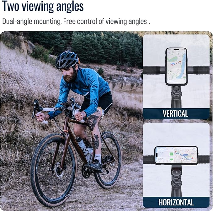 sincetop Bike Phone Mount,Mountain Bicycle Stem Cell Phone Holder,Universal Aluminum Handlebar Phone Clamp,MTB Road Bike Cycling Mobile Phone Clip,Quick Attach/Release 【Series C-2nd Gen】