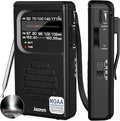 Pocket NOAA Weather Radio,Portable AM FM Battery Operated Radio with 3W Speaker,Transistor with Best Reception,Back Clip,Flashlight,Earphone Jack,Powered by 2 AA Battery for Emergency