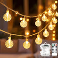 Metaku Globe String Lights Fairy Lights Battery Operated 16.4ft 50LED String Lights with Remote Waterproof Indoor Outdoor Hanging Lights Decorative Christmas Lights for Home Party Patio Garden Wedding