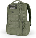 Tactical Baby Gear Daypack Tactical Diaper Bag Backpack for Dads - MOLLE compatible, Built-in Changing Mat, Stroller Straps (Ranger Green 4th Gen)
