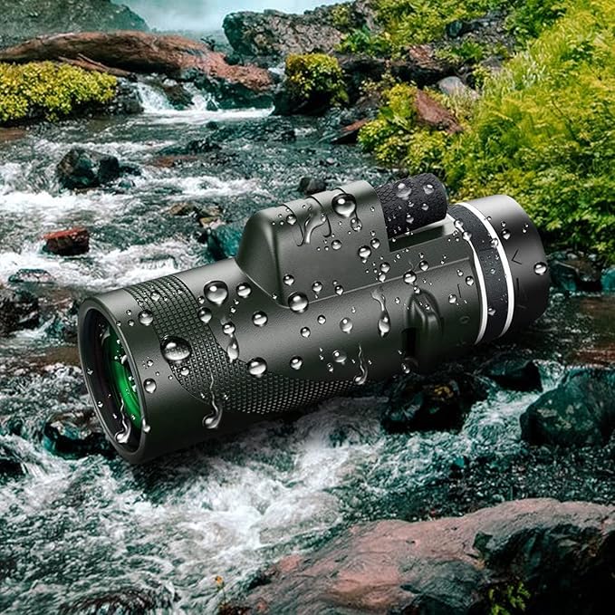 Monocular Telescope 80x100 High Powered Monoculars High Definition for Adults High Powered with Smartphone Adapter Telescope Hunting Wildlife Bird Watching Travel Camping Hiking Green