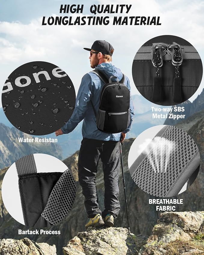 Gonex Ultra Lightweight Packable Backpack 20L Daypack Handy Foldable Camping Outdoor Travel Cycling Backpacking