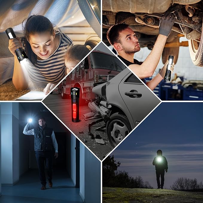 Rechargeable Flashlights 990,000 High Lumens, Super Bright Flash Light Long Range 5000ft, 4 Mode with Red LED Flashing Tactical Flashlight, High Powered Flashlight High Beam for Home Emergency Camping