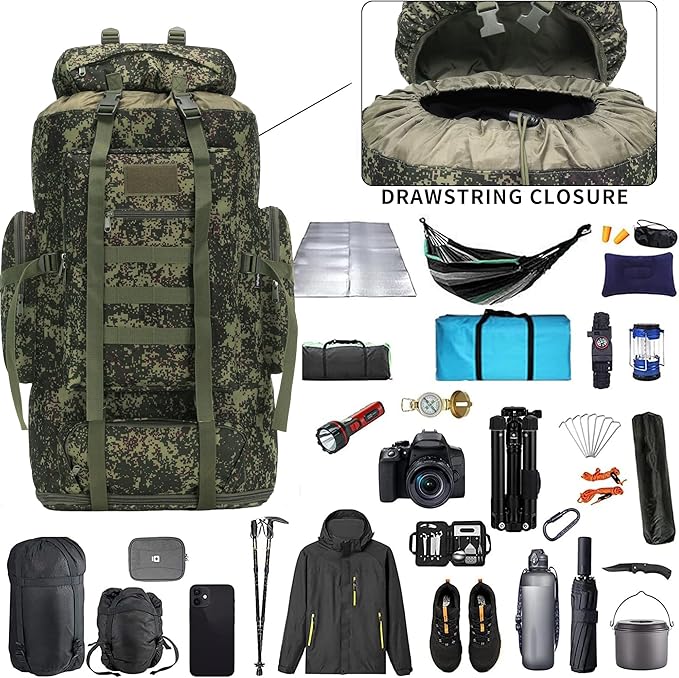 Hiking Backpack for Men 70L/100L Camping Backpack Military Rucksack Molle 3 Days Assault Pack for Climbing | Camping Backpack, 3 Days Assault Pack, for Climbing