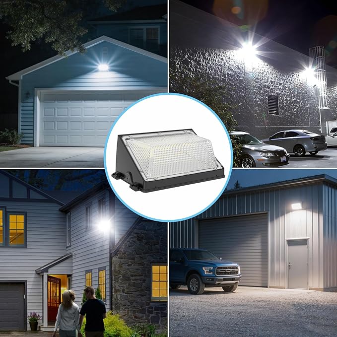 HYPERLITE LED Wall Pack Light: 150W Dusk to Dawn LED Outdoor Lighting - 5000K 120V Barn Lights Outdoor 2Packs for Paito Yard Shop Warehouse Parking Lot Factory UL Listed
