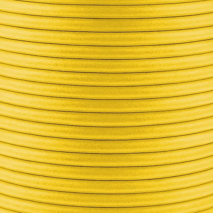 Mandala Crafts Round Genuine Yellow Leather Cord for Jewelry Making – 1.5mm Cowhide Leather Rope String Lace for Kumihimo – 20 Yards Cowhide Craft Cording Spool