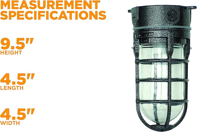 Woods L1706BLK Vandal Resistant 150W Incandescent Security Light, Ceiling Mount, Hammered Black