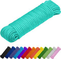 TECEUM Rope – 90 Feet x 3/8 Inch (10mm) – Green Wave – Strong All-Purpose Utility Rope – Camping, Crafting, Flag Pole, Indoor & Outdoor – Polypropylene Nylon Poly Lightweight Diamond Braided Cord