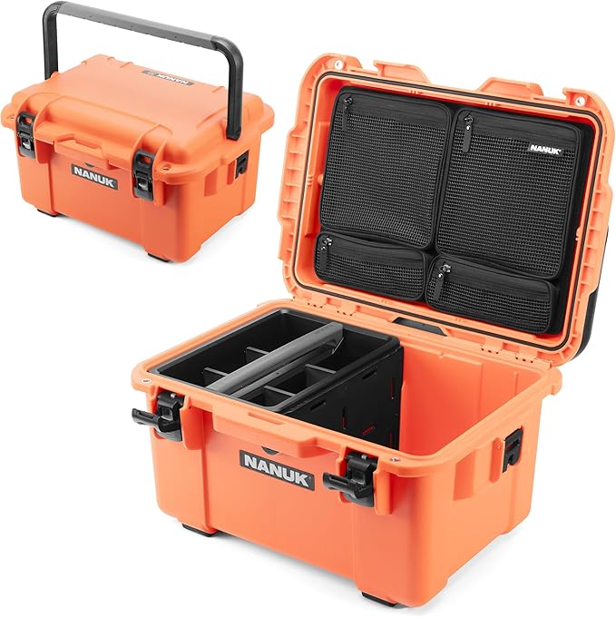 NANUK Trail 35 – 38.8 L (10.2-Gallon) Waterproof Gear Case – Modular Cargo Case for Camping, Fishing, Hunting & Outdoor Storage – Dustproof and Impact Resistant (22.0” x 15.9” x 11.6”) – Orange
