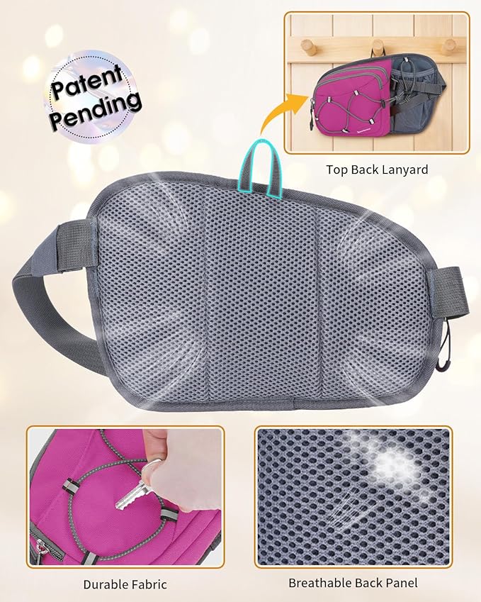 sportsnew Hydration Waist Pack with Water Bottle Holder, 2L Large Fanny Pack for Running Hiking Dog Walking, Water-Resistant Crossbody Waist Bag for Men Women, Patent Pending