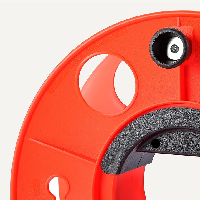 Amazon Basics Extension Cord Reel, 150-foot Capacity for 16/3 SJT Cord, Impact-Resistant, Orange