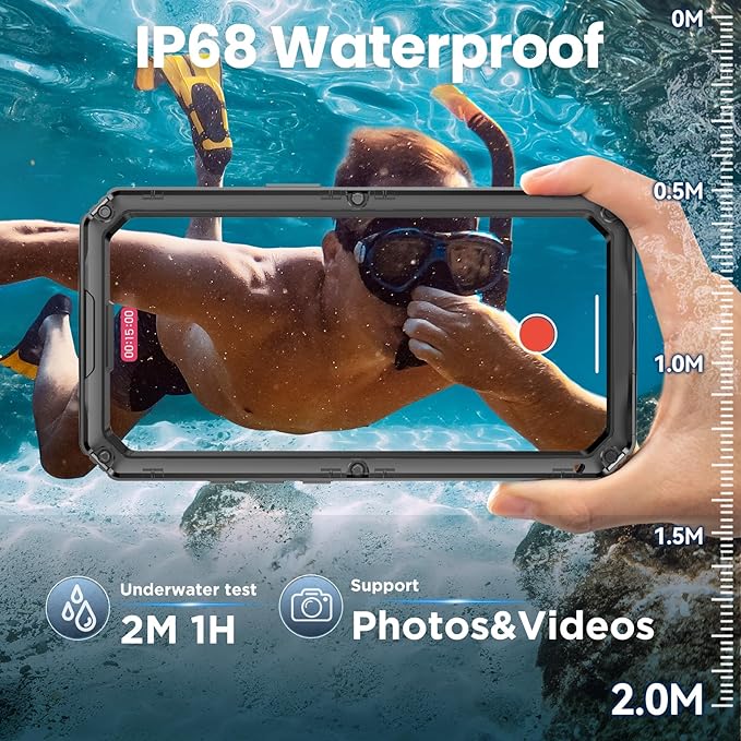 Mitywah Waterproof Case for iPhone 17 Pro, Rugged Metal Case with Built-in Screen Protector, Heavy Duty Full Body Shockproof Protective Cover 6.3 inch, Black
