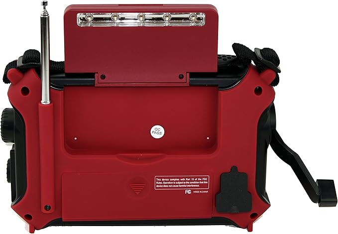 Kaito KA500IP-RED Voyager Solar/Dynamo AM/FM/SW NOAA Weather Radio with Alert and Cell Phone Charger, Red