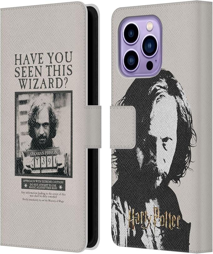 Head Case Designs Officially Licensed Harry Potter Sirius Black Poster Prisoner of Azkaban II Leather Wallet Case Compatible with Apple iPhone 14 Pro Max
