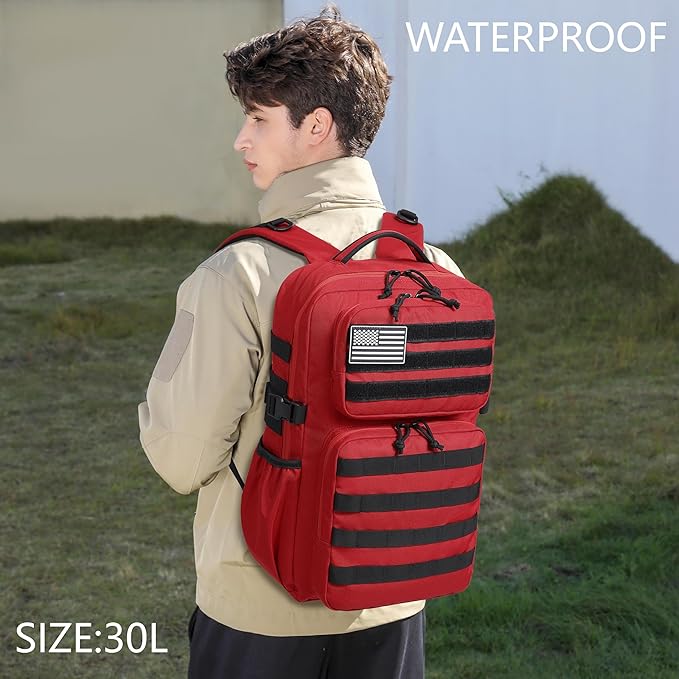 Wotony Military Tactical Backpack for Men Waterproof Daypack 3 Day Assault Pack Molle Bag with Water Bottle Holder
