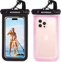 Eco Sun Waterproof Phone Pouch & Floating Wrist Strap Bundle (2-Pack Each) – Waterproof Phone Case + Float Strap – Travel & Beach Essentials Designed in Hawaii – Fits iPhone 17 Pro Max, GoPro, Cameras