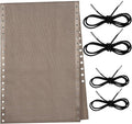 Queekay Chair Replacement Fabric with 4 Bungee Cord Lounge Chair Cloth Mesh Repair Kit for Patio Recliner Outdoor Lawn Pool(63 x 21 Inch,Beige)