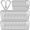 50 Pack 3" Heavy Duty Carabiner Clips, M8 Sliver Galvanized Steel Spring Snap Hooks, Rust-Resistant Keychain Clips for Hammock, Camping, Hiking, Fishing, Swing Set