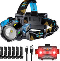 TIROFLX 12 Modes 210000 Lux Headlamp Motion Sensor Red Warning Zoomable Energy Saving, More Than 30Dys Standby Head Lamp, IP65 Waterproof and 125° Angle for Camping Outdoor Hardhat