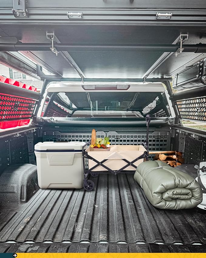 Trumgeta Front Bed MOLLE Panel Fit for 2024 2025 2026 Toyota Tacoma, Heavy-Duty Aluminum Truck Storage Organizer System for Camping, No-Drill Installation